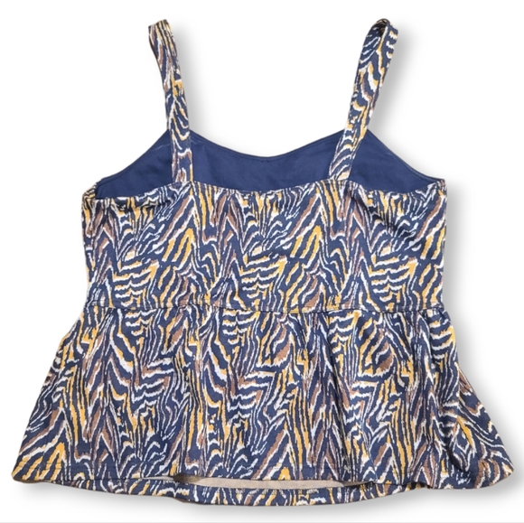 ANTHROPOLOGIE Brown Jamie Zebra Peplum Tank Top Women Size Large - Picture 2 of 7